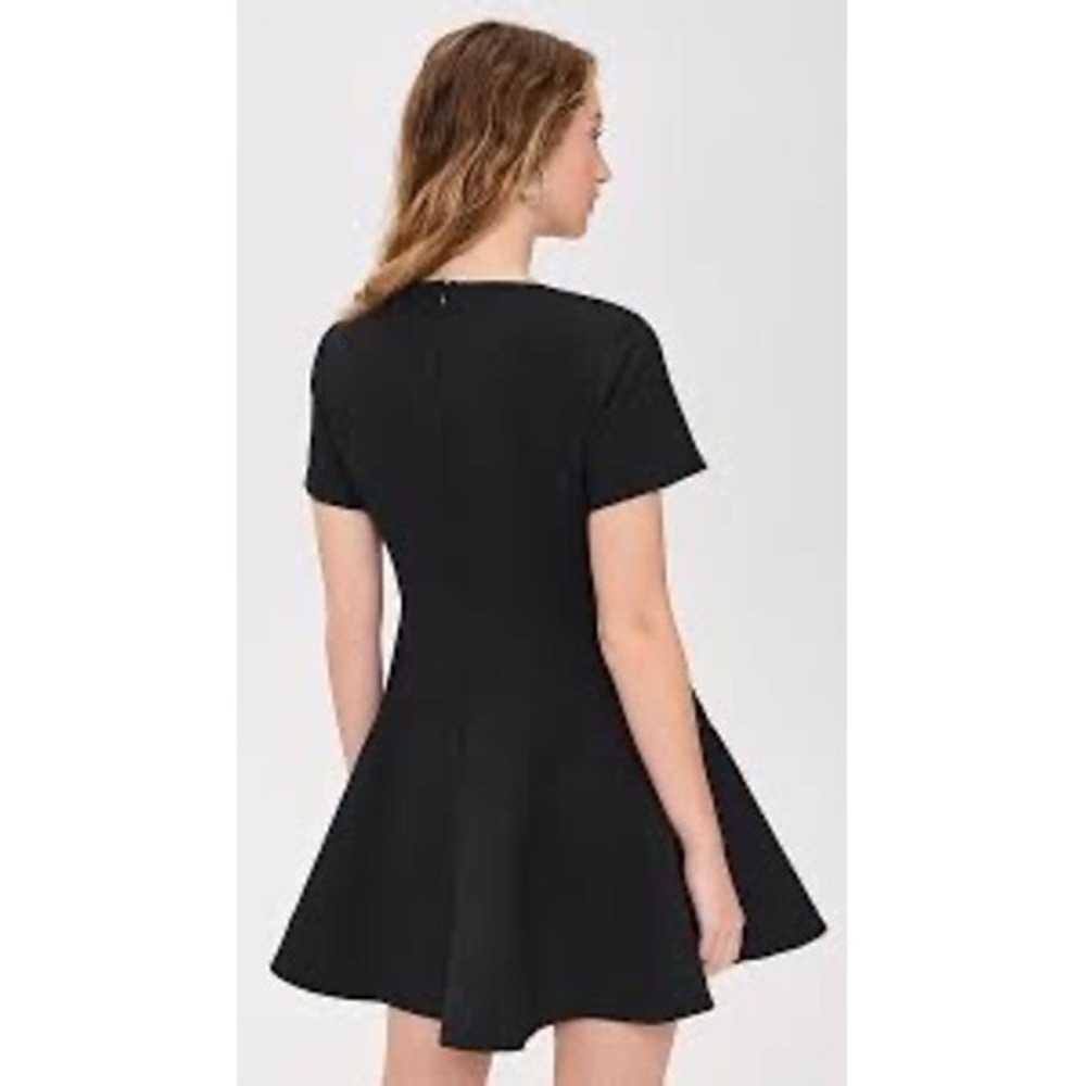 English Factory Flare Mini Dress Womens S Black Crepe Short Sleeve Fit Flare NWT - Picture 2 of 8